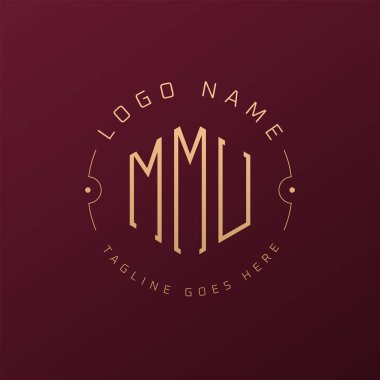 Lüks MMU Logo Tasarımı, Zarif Harf MMMU Monogram Logosu. Minimalist Çokgen MMU Logo Tasarım Şablonu