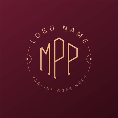 Lüks MPP Logo Tasarımı, Zarif Harf MPP Monogram Logosu. Minimalist Çokgen MPP Logo Tasarım Şablonu