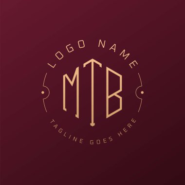 Lüks MTB Logo Tasarımı, Zarif Harf MTB Monogram Logosu. Minimalist Çokgen MTB Logo Tasarım Şablonu