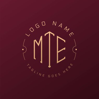 Luxury MTE Logo Design, Elegant Letter MTE Monogram Logo. Minimalist Polygon MTE Logo Design Template clipart