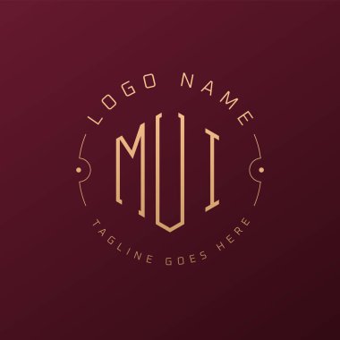 Lüks MUI Logo Tasarımı, Zarif Harf MUI Monogram Logosu. Minimalist Çokgen MUI Logo Tasarım Şablonu