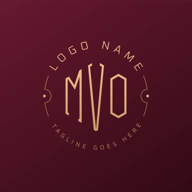 Lüks MVO Logo Tasarımı, Zarif Harf MVO Monogram Logosu. Minimalist Çokgen MVO Logo Tasarım Şablonu