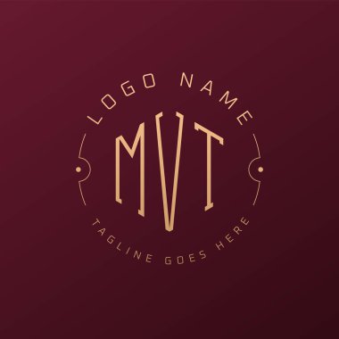 Lüks MVT Logo Tasarımı, Zarif Harf MVT Monogram Logosu. Minimalist Çokgen MVT Logo Tasarım Şablonu