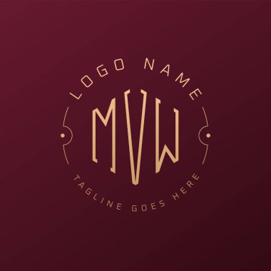 Lüks MVW Logo Tasarımı, Zarif Harf MVW Monogram Logosu. Minimalist Çokgen MVW Logo Tasarım Şablonu