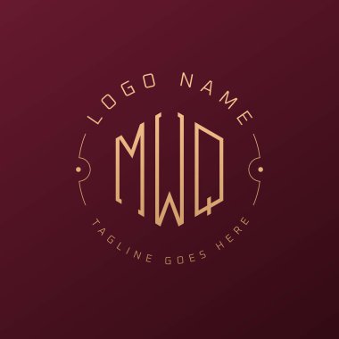 Lüks MWQ Logo Tasarımı, Zarif Harf MWQ Monogram Logosu. Minimalist Çokgen MWQ Logo Tasarım Şablonu