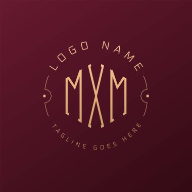 Luxury MXM Logo Design, Elegant Letter MXM Monogram Logo. Minimalist Polygon MXM Logo Design Template clipart