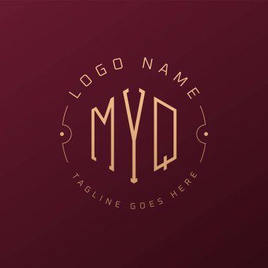 Lüks MYQ Logo Tasarımı, Zarif Harf MYQ Monogram Logosu. Minimalist Çokgen MYQ Logo Tasarım Şablonu