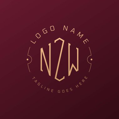 Lüks NZW Logo Tasarımı, Zarif Harf NZW Monogram Logosu. Minimalist Çokgen NZW Logo Tasarım Şablonu