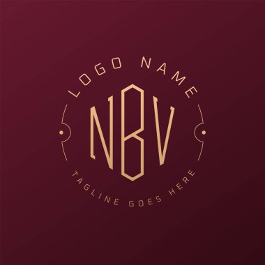 Luxury NBV Logo Design, Elegant Letter NBV Monogram Logo. Minimalist Polygon NBV Logo Design Template clipart