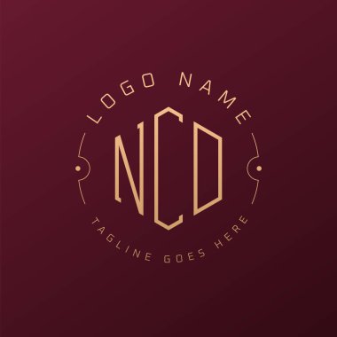 Lüks NCD Logo Tasarımı, Zarif Harf NCD Monogram Logosu. Minimalist Çokgen NCD Logo Tasarım Şablonu