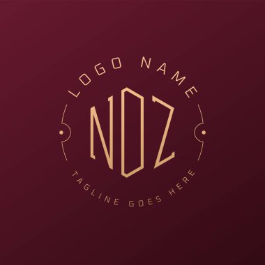 Lüks NDZ Logo Tasarımı, Zarif Harf NDZ Monogram Logosu. Minimalist Çokgen NDZ Logo Tasarım Şablonu