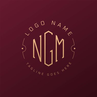 Luxury NGM Logo Design, Elegant Letter NGM Monogram Logo. Minimalist Polygon NGM Logo Design Template clipart