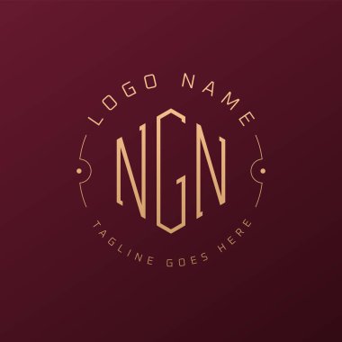 Luxury NGN Logo Design, Elegant Letter NGN Monogram Logo. Minimalist Polygon NGN Logo Design Template clipart