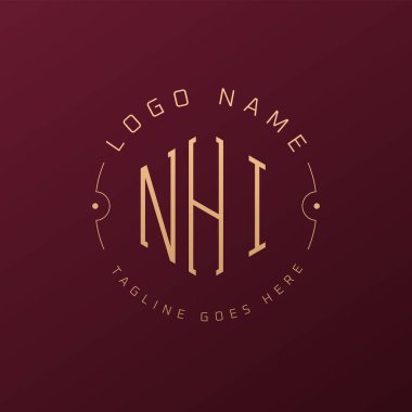 Luxury NHI Logo Design, Elegant Letter NHI Monogram Logo. Minimalist Polygon NHI Logo Design Template clipart