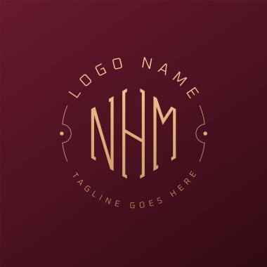 Lüks NHM Logo Tasarımı, Zarif Harf NHM Monogram Logosu. Minimalist Çokgen NHM Logo Tasarım Şablonu