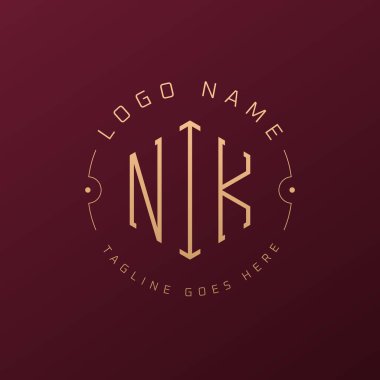 Luxury NIK Logo Design, Elegant Letter NIK Monogram Logo. Minimalist Polygon NIK Logo Design Template clipart