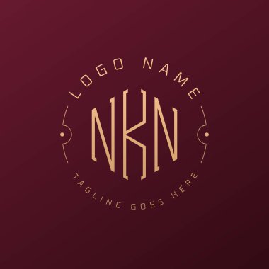 Luxury NKN Logo Design, Elegant Letter NKN Monogram Logo. Minimalist Polygon NKN Logo Design Template clipart