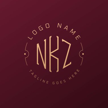 Lüks NKZ Logo Tasarımı, Zarif Harf NKZ Monogram Logosu. Minimalist Çokgen NKZ Logo Tasarım Şablonu