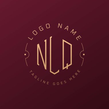 Lüks NLQ Logo Tasarımı, Zarif Harf NLQ Monogram Logosu. Minimalist Çokgen NLQ Logo Tasarım Şablonu