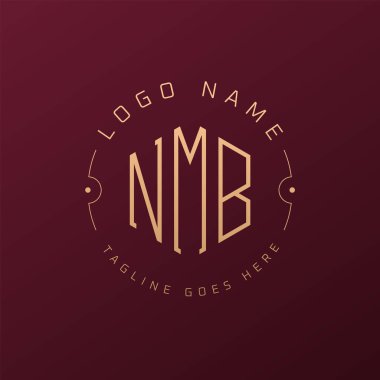 Lüks NMB Logo Tasarımı, Zarif Harf NMB Monogram Logosu. Minimalist Çokgen NMB Logo Tasarım Şablonu