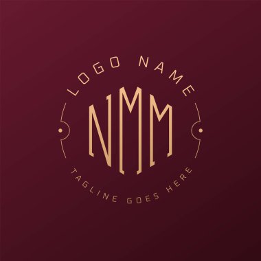 Lüks NMM Logo Tasarımı, Zarif Harf NMM Monogram Logosu. Minimalist Çokgen NMM Logo Tasarım Şablonu