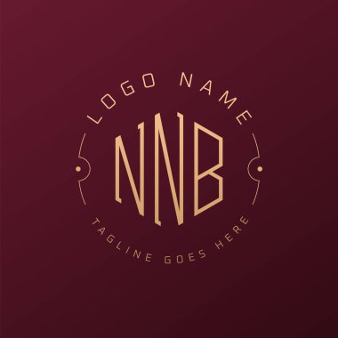 Lüks NNB Logo Tasarımı, Zarif Harf NNNB Monogram Logosu. Minimalist Çokgen NNB Logo Tasarım Şablonu