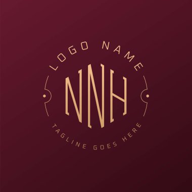 Lüks NNH Logo Tasarımı, Zarif Harf NNNH Monogram Logosu. Minimalist Çokgen NNH Logo Tasarım Şablonu