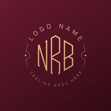 Lüks NRB Logo Tasarımı, Zarif Harf NRB Monogram Logosu. Minimalist Çokgen NRB Logo Tasarım Şablonu