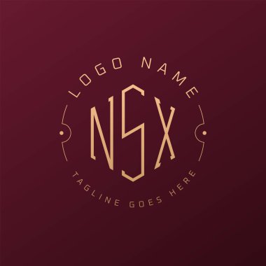 Lüks NSX Logo Tasarımı, Zarif Harf NSX Monogram Logosu. Minimalist Çokgen NSX Logo Tasarım Şablonu