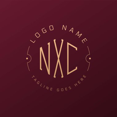 Lüks NXC Logo Tasarımı, Zarif Harf NXC Monogram Logosu. Minimalist Çokgen NXC Logo Tasarım Şablonu