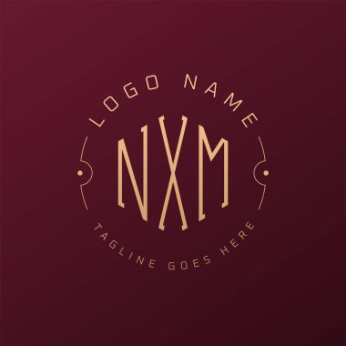 Lüks NXM Logo Tasarımı, Zarif Harf NXM Monogram Logosu. Minimalist Çokgen NXM Logo Tasarım Şablonu