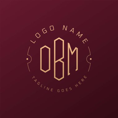 Luxury OBM Logo Design, Elegant Letter OBM Monogram Logo. Minimalist Polygon OBM Logo Design Template clipart