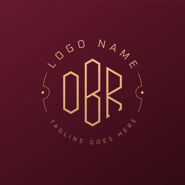 Lüks OBR Logo Tasarımı, Zarif Harf OBR Monogram Logosu. Minimalist Çokgen OBR Logo Tasarım Şablonu