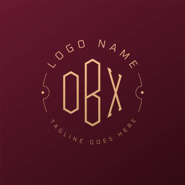 Lüks OBX Logo Tasarımı, Zarif Harf OBX Monogram Logosu. Minimalist Çokgen OBX Logo Tasarım Şablonu