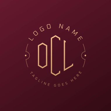 Lüks OCL Logo Tasarımı, Zarif Harf OCL Monogram Logosu. Minimalist Çokgen OCL Logo Tasarım Şablonu