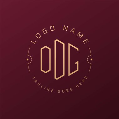 Lüks ODG Logo Tasarımı, Zarif Harf ODG Monogram Logosu. Minimalist Çokgen ODG Logo Tasarım Şablonu