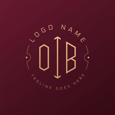 Luxury OIB Logo Design, Elegant Letter OIB Monogram Logo. Minimalist Polygon OIB Logo Design Template clipart