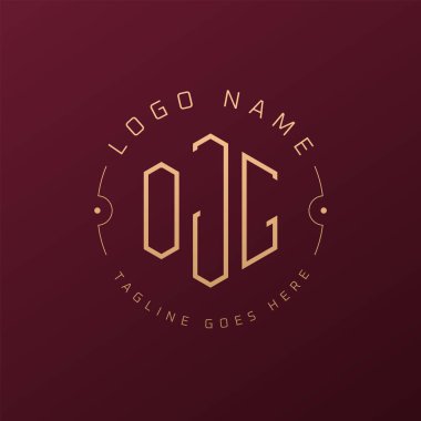 Lüks OJG Logo Tasarımı, Zarif Harf OJG Monogram Logosu. Minimalist Çokgen OJG Logo Tasarım Şablonu