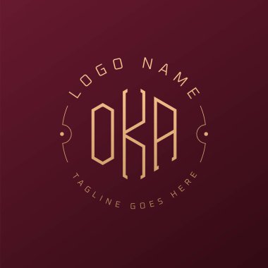 Luxury OKA Logo Design, Elegant Letter OKA Monogram Logo. Minimalist Polygon OKA Logo Design Template clipart