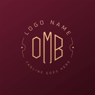 Luxury OMB Logo Design, Elegant Letter OMB Monogram Logo. Minimalist Polygon OMB Logo Design Template clipart