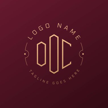 Lüks OOC Logo Tasarımı, Zarif Harf OOOC Monogram Logosu. Minimalist Çokgen OOC Logo Tasarım Şablonu