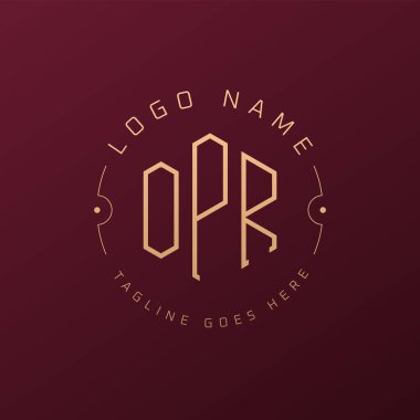 Lüks OPR Logo Tasarımı, Zarif Harf OPR Monogram Logosu. Minimalist Çokgen OPR Logo Tasarım Şablonu