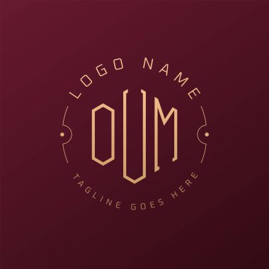 Luxury OUM Logo Design, Elegant Letter OUM Monogram Logo. Minimalist Polygon OUM Logo Design Template clipart