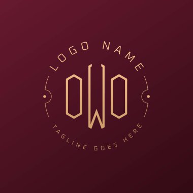 Luxury OWO Logo Design, Elegant Letter OWO Monogram Logo. Minimalist Polygon OWO Logo Design Template clipart