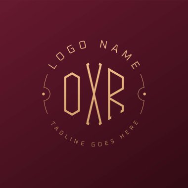 Luxury OXR Logo Design, Elegant Letter OXR Monogram Logo. Minimalist Polygon OXR Logo Design Template clipart