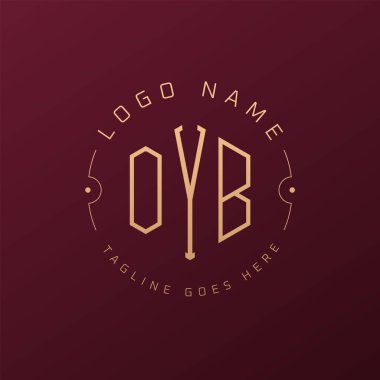 Lüks OYB Logo Tasarımı, Zarif Harf OYB Monogram Logosu. Minimalist Çokgen OYB Logo Tasarım Şablonu