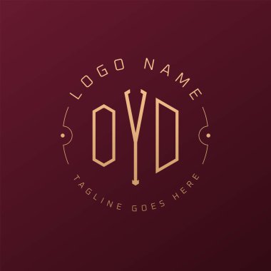 Lüks OYD Logo Tasarımı, Zarif Harf OYD Monogram Logosu. Minimalist Çokgen OYD Logo Tasarım Şablonu