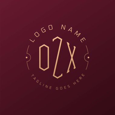 Lüks OZX Logo Tasarımı, Zarif Mektup OZX Monogram Logosu. Minimalist Çokgen OZX Logo Tasarım Şablonu