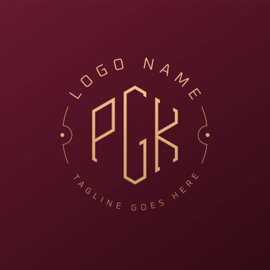 Luxury PGK Logo Design, Elegant Letter PGK Monogram Logo. Minimalist Polygon PGK Logo Design Template clipart