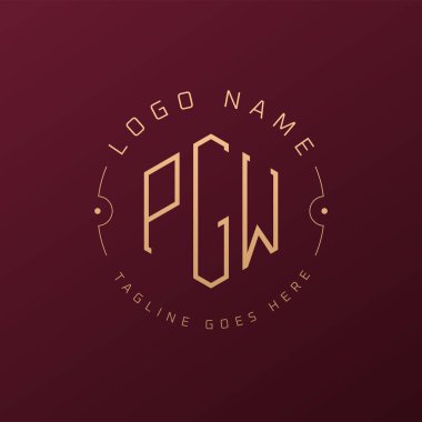 Lüks PGW Logo Tasarımı, Zarif Harf PGW Monogram Logosu. Minimalist Çokgen PGW Logo Tasarım Şablonu